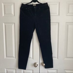 NWT J.CREW  9" High-rise Toothpick Corduroy Pant